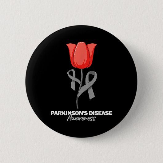 Ziekte van Parkinson Aprilmaand Rode Tulp Ronde Button 5,7 Cm (Voorkant)
