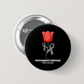 Ziekte van Parkinson Aprilmaand Rode Tulp Ronde Button 5,7 Cm (Voorkant /achterkant)