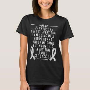 Ziekte van Parkinson Awareness back Silver Ribbon T-shirt