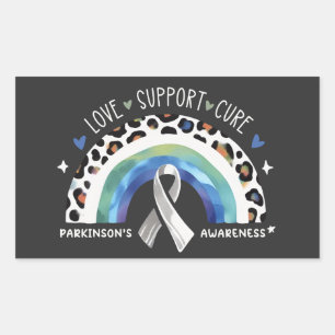 Ziekte van Parkinson Bewustzijn Liefde Ondersteuni Rechthoekige Sticker