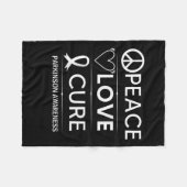 Ziekte van Parkinson Bewustzijn Vrede Liefde Cure Fleece Deken (Voorkant (Horizontaal))