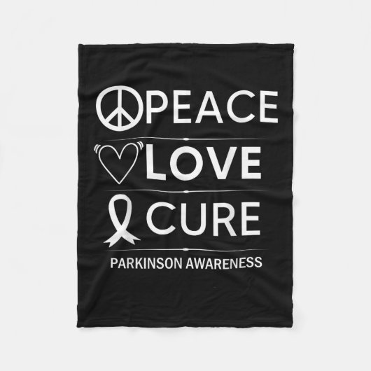 Ziekte van Parkinson Bewustzijn Vrede Liefde Cure Fleece Deken (Voorkant)