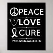 Ziekte van Parkinson Bewustzijn Vrede Liefde Cure Poster (Voorkant)