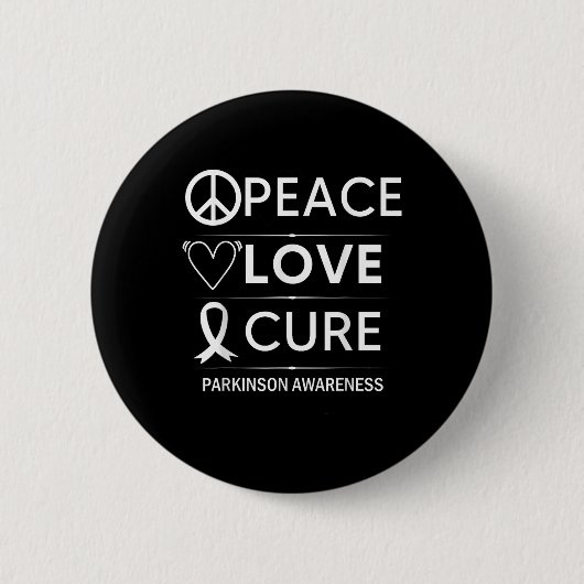 Ziekte van Parkinson Bewustzijn Vrede Liefde Cure Ronde Button 5,7 Cm (Voorkant)