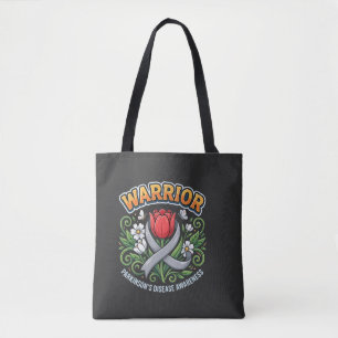 Ziekte van Parkinson Bewustzijn Warrior Rode Tulp Tote Bag