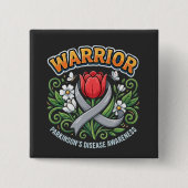 Ziekte van Parkinson Bewustzijn Warrior Rode Tulp Vierkante Button 5,1 Cm (Voorkant)
