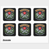 Ziekte van Parkinson Bewustzijn Warrior Rode Tulp Vierkante Sticker (Vel)