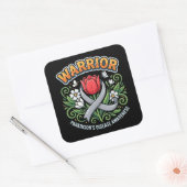 Ziekte van Parkinson Bewustzijn Warrior Rode Tulp Vierkante Sticker (Envelop)
