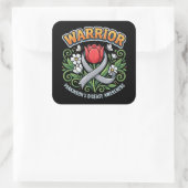 Ziekte van Parkinson Bewustzijn Warrior Rode Tulp Vierkante Sticker (Tas)
