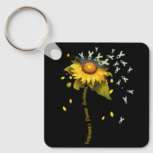 Ziekte van Parkinson Bewustzijn Zonnebloemlint SUP Sleutelhanger (Voorkant)