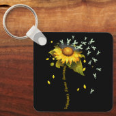 Ziekte van Parkinson Bewustzijn Zonnebloemlint SUP Sleutelhanger (Voorkant)