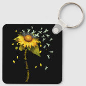 Ziekte van Parkinson Bewustzijn Zonnebloemlint SUP Sleutelhanger (Achterkant)