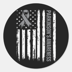 Ziekte van Parkinson-bewustzijnslint Amerikaanse v Ronde Sticker