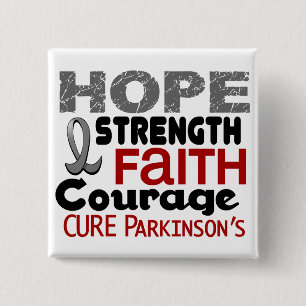 Ziekte van Parkinson HOPE 3 Vierkante Button 5,1 Cm