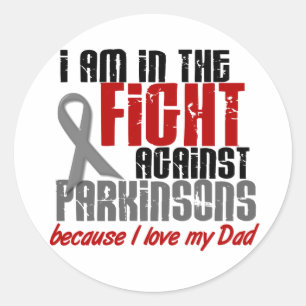Ziekte van Parkinson IN DE STRIJD VOOR MIJN DAD 1 Ronde Sticker