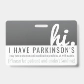 Ziekte van Parkinson Patience PVC Badge (Voorkant)