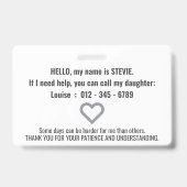 Ziekte van Parkinson Patience PVC Badge (Achterkant)