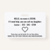 Ziekte van Parkinson Patience PVC Badge (Achterkant)