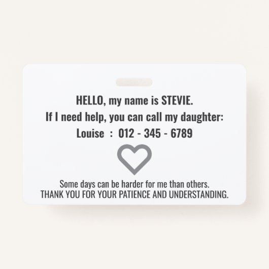 Ziekte van Parkinson Patience PVC Badge (Achterkant)