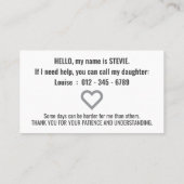 Ziekte van Parkinson Patience PVC Badge Visitekaartje (Achterkant)