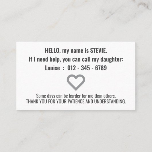 Ziekte van Parkinson Patience PVC Badge Visitekaartje (Achterkant)