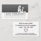 Ziekte van Parkinson Patience PVC Badge Visitekaartje (Voorkant / Achterkant)