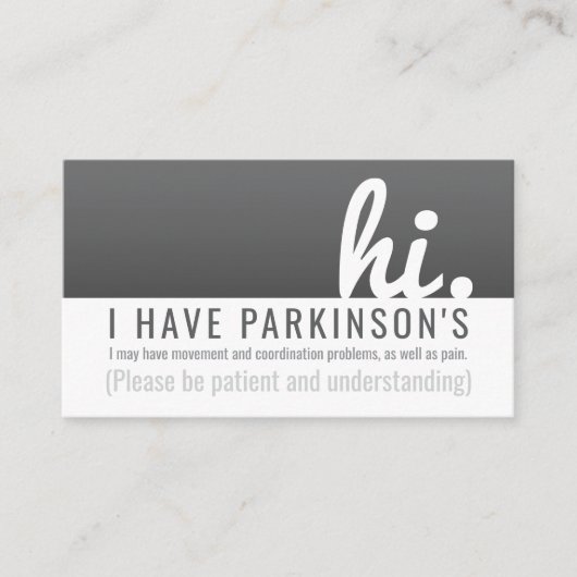 Ziekte van Parkinson Patience PVC Badge Visitekaartje (Voorkant)