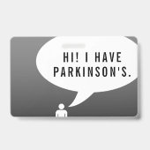 Ziekte van Parkinson stripverhaal bubbel Badge (Voorzijde)