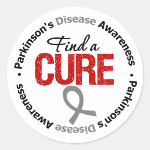 Ziekte van Parkinson VIND EEN CURE Ronde Sticker