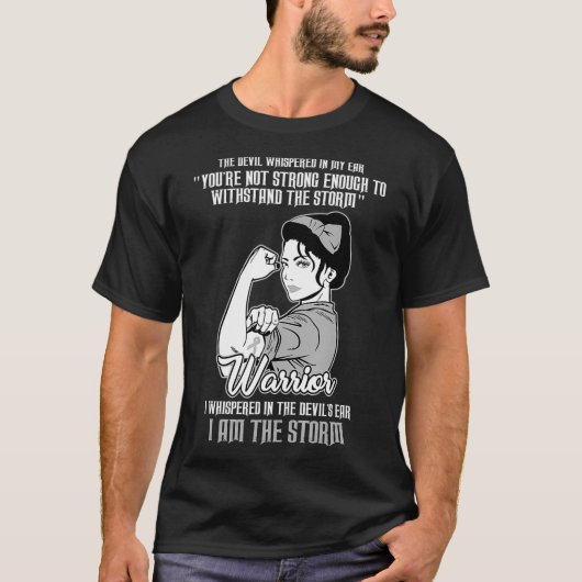 Ziekte van Parkinson Zilver Lint Ik ben het Storm T-shirt (Voorkant)