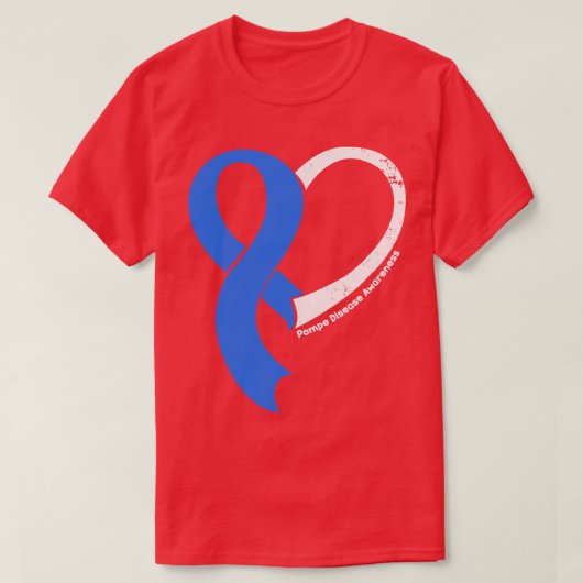 Ziekte van Pompe Bewustzijn Hoop Liefde Hart Lint  T-shirt (Design voorkant)