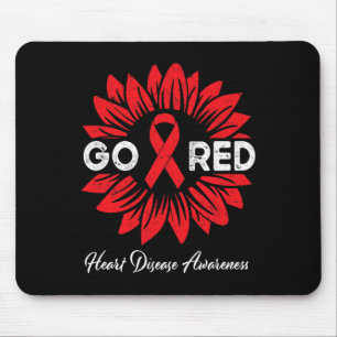Ziekte Zonnebloem Go Red Heart Disease Awareness Muismat
