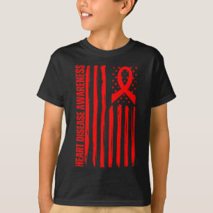 Ziektebewustzijn Amerikaanse vlag CHD, congenitaal T-shirt