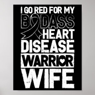Ziektebewustzijn Bad Warrior Wife Go Red Poster