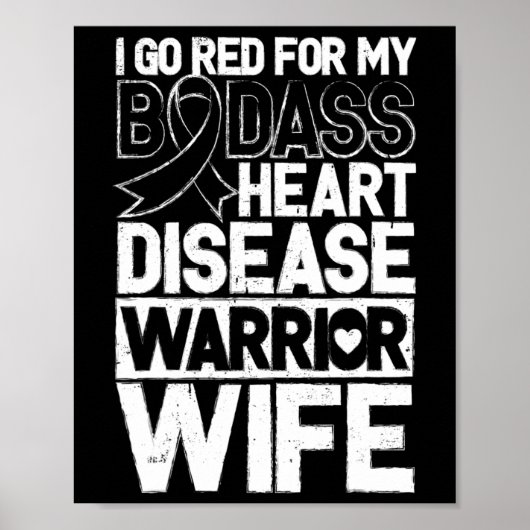 Ziektebewustzijn Bad Warrior Wife Go Red Poster (Voorkant)