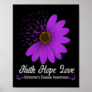 Ziektebewustzijn Geloof Hoop Liefde Paarse Lint  Poster