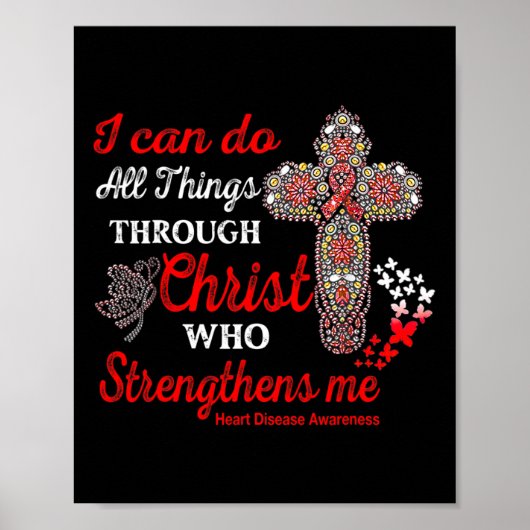 Ziektebewustzijn Hartziekte Warrior Christ Poster (Voorkant)