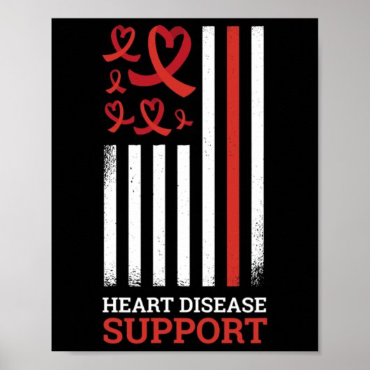 Ziektebewustzijn rood lint 2 poster (Voorkant)