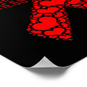 Ziektebewustzijn rood lint poster (Hoek)