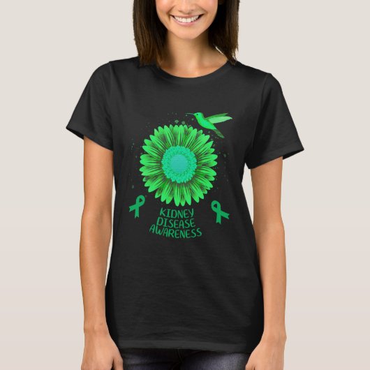 Ziektebewustzijn Zonnebloem kolibrie Gift T-shirt (Voorkant)