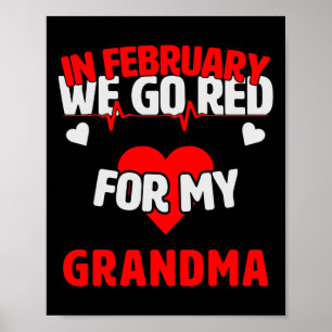 Ziektebewustzijnscadeau We gaan rood voor oma Poster