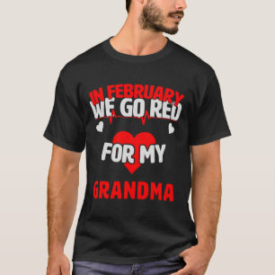 Ziektebewustzijnscadeau We gaan rood voor oma T-shirt