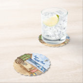 Ziektedag in het Beach Personated Round Paper Kartonnen Onderzetters (Insitu)