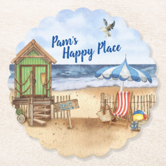 Ziektedag in het Beach Personated Round Paper Kartonnen Onderzetters