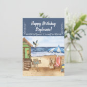 Ziektedag op de strand Aangepast Bedankkaart (Staand voorkant)