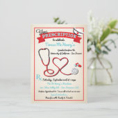 Ziektemedische Afstuderen Hartstethoscoop uitnodig Kaart (Staand voorkant)