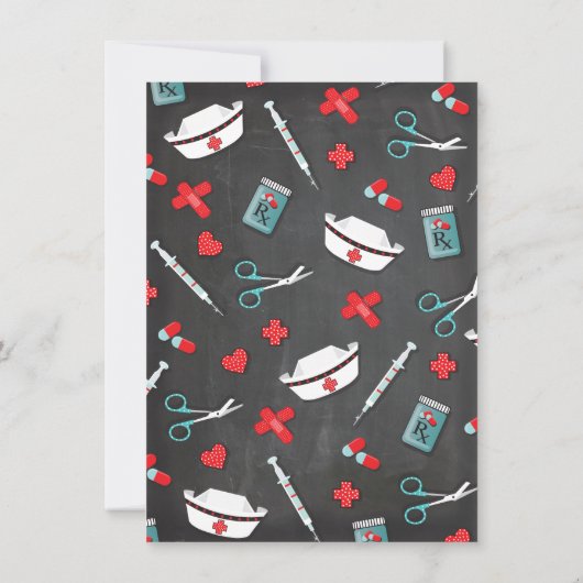 Ziektemedische Afstuderen Hartstethoscoop uitnodig Kaart (Achterkant)