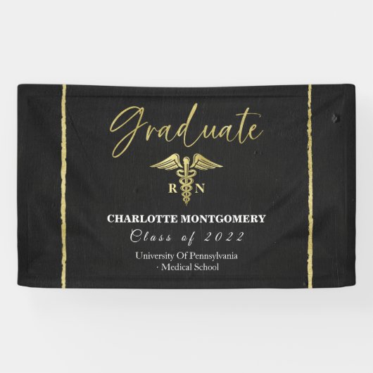 Ziektemedische kaduceus-Afstudeerder Spandoek (Horizontaal)