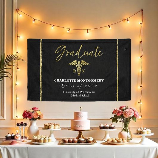 Ziektemedische kaduceus-Afstudeerder Spandoek