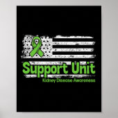 Ziekteondersteuningseenheid vlag Nierziekte bewust Poster (Voorkant)